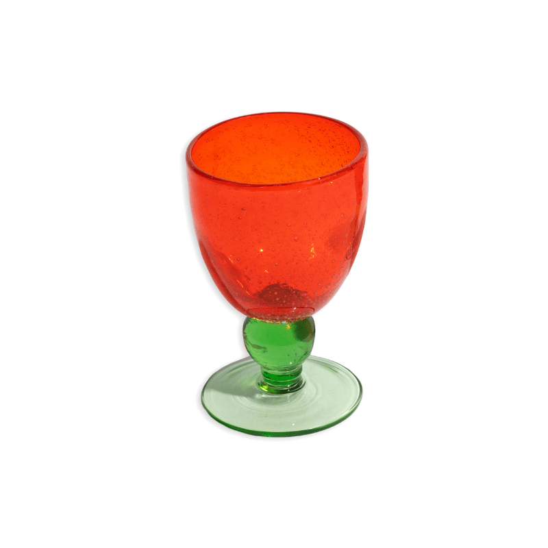 Red and Green Bistro Wine Glass - Set of two