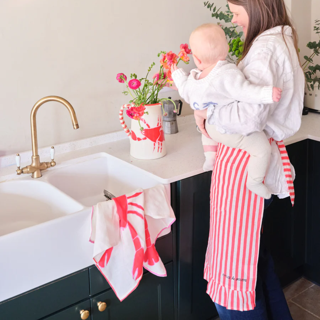 Lobster Embroidered Tea Towel