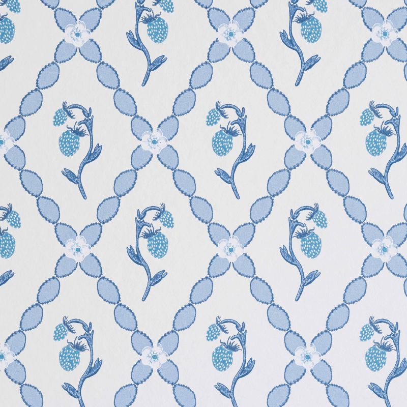 Wild Strawberry Trellis Wallpaper