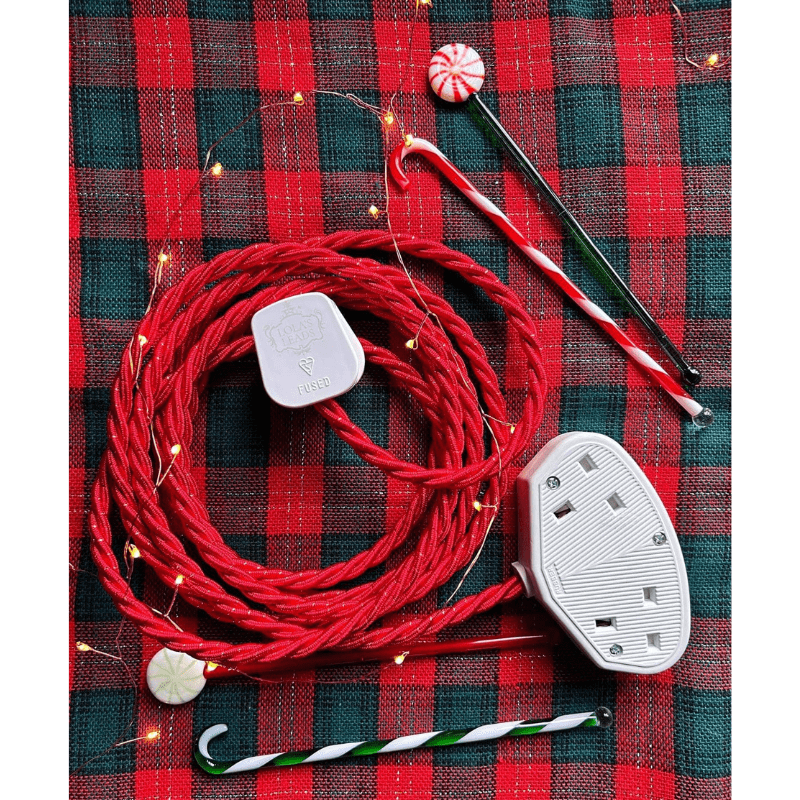 Fabric Extension Cable in Gilded Crimson