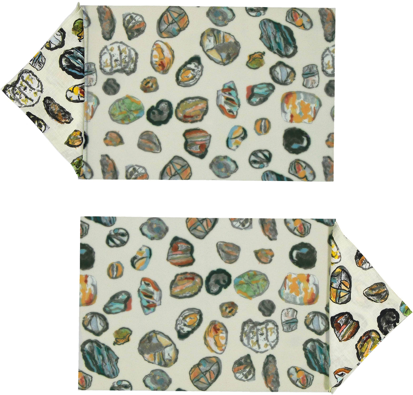 Pebble Rectangular Placemats and Small Napkins Set of 2 Sand