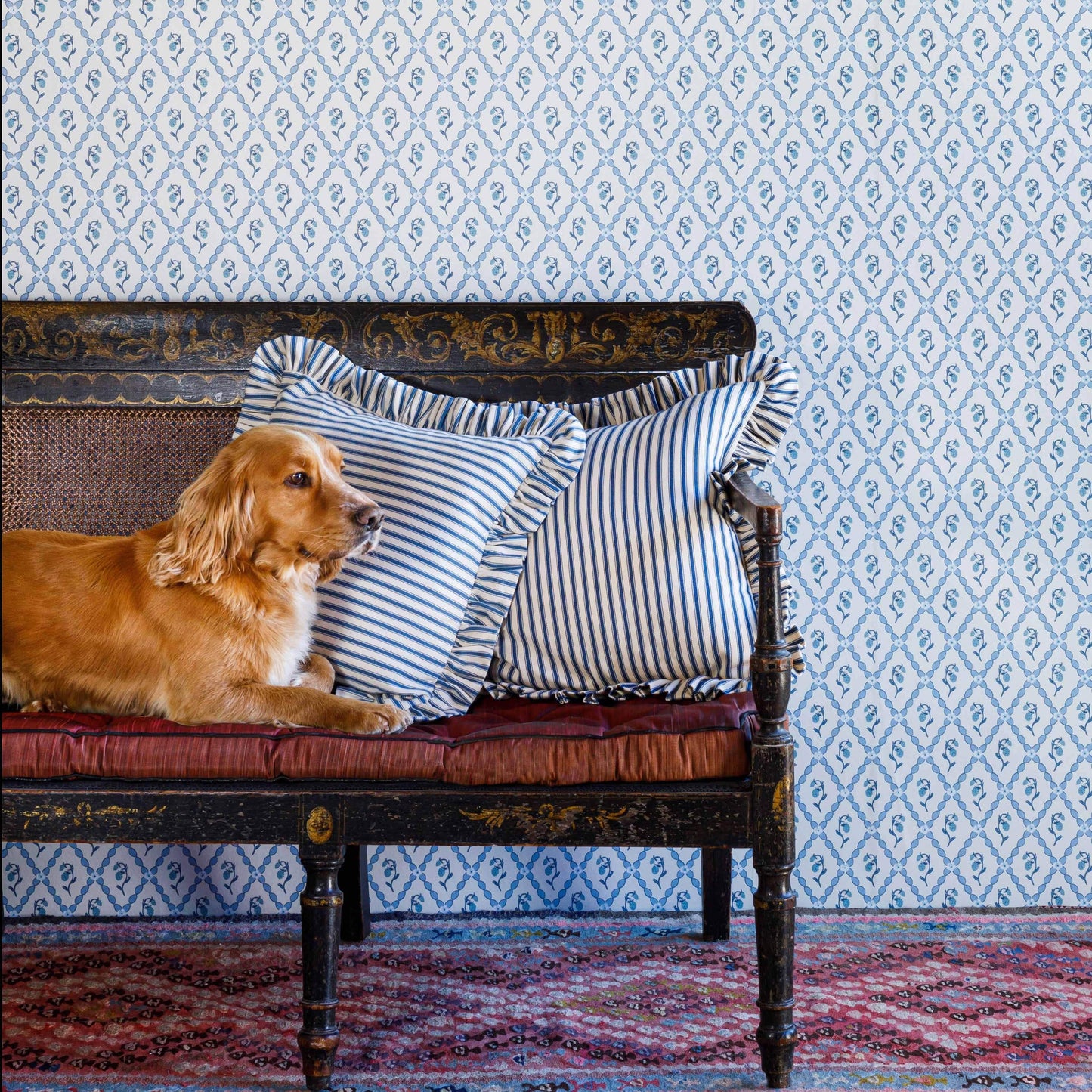 Wild Strawberry Trellis Wallpaper