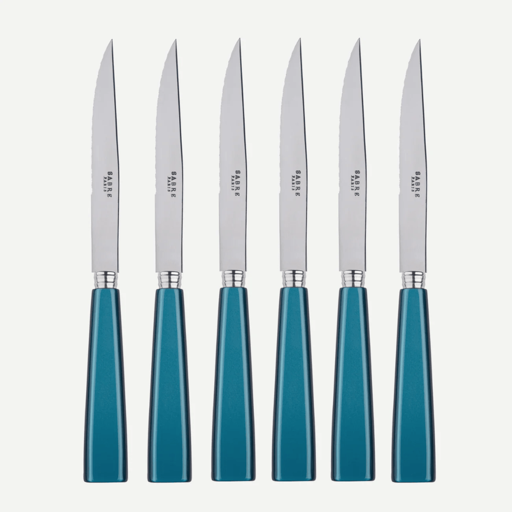 Icône Set of 6 Steak Knives, Turquoise