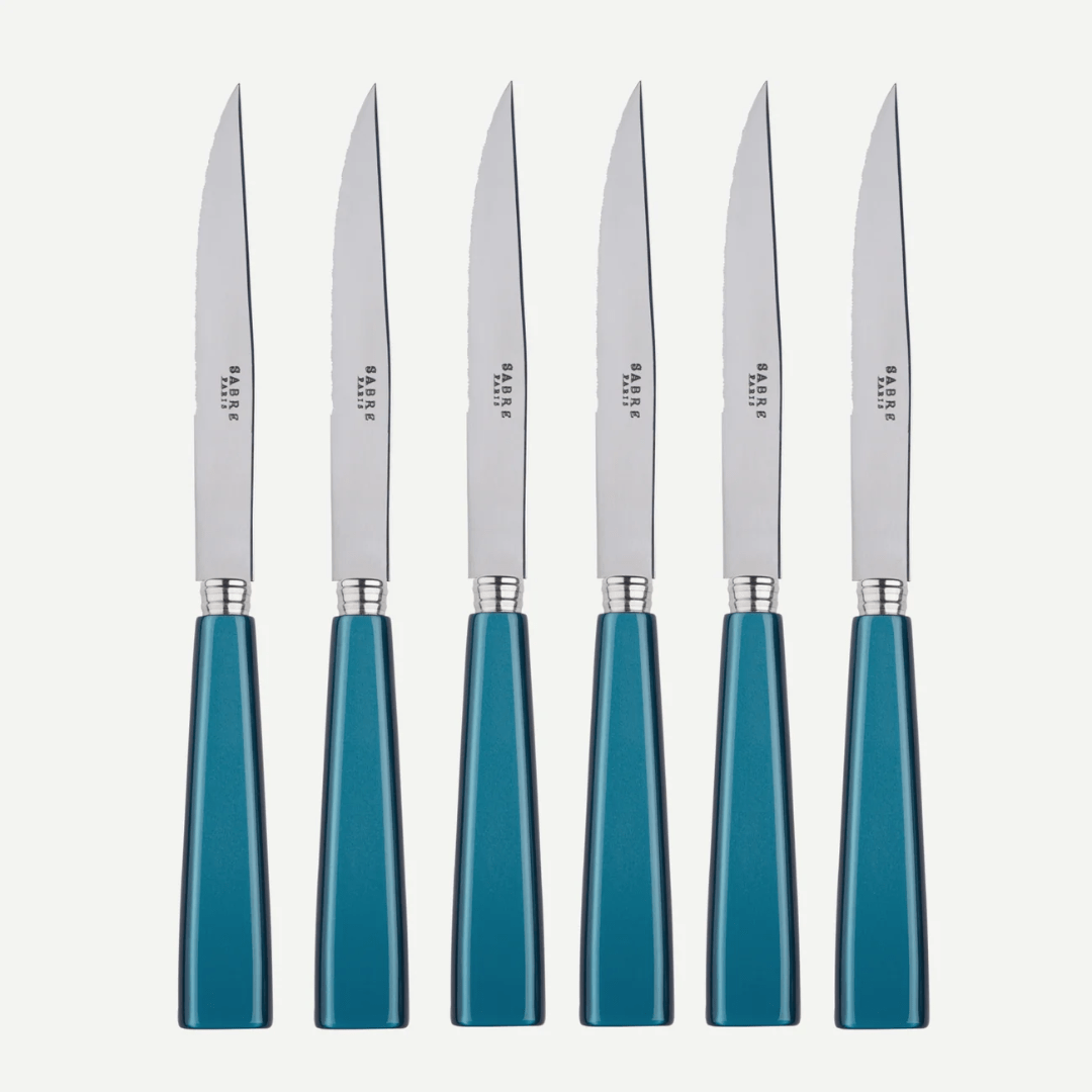 Icône Set of 6 Steak Knives, Turquoise