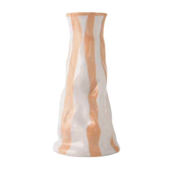 Ivory Beige Candy Stripe Vase