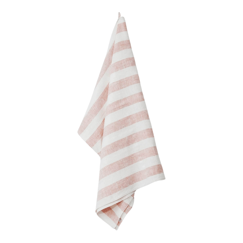 Pink and white striped towels hotsell
