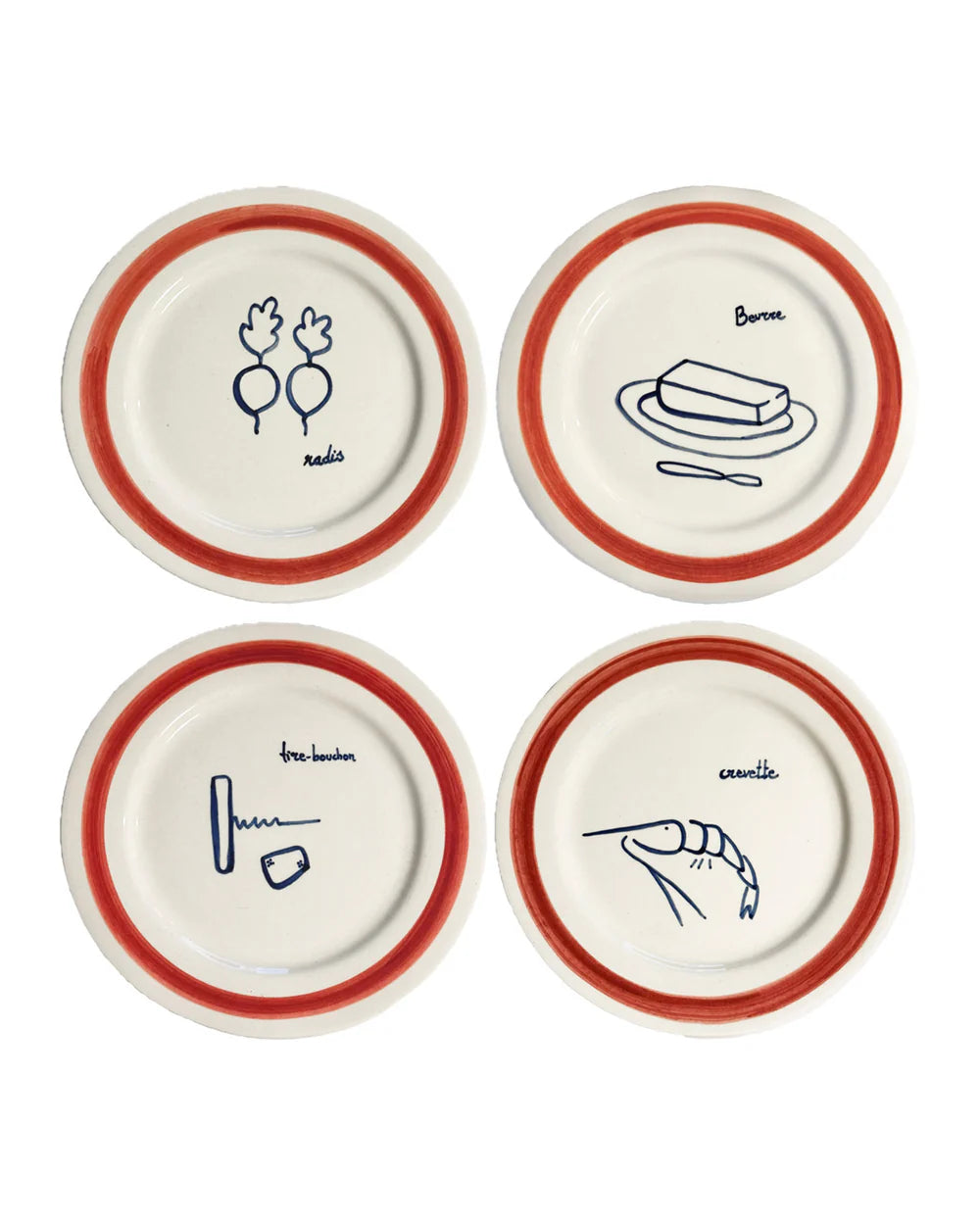 Dinner by The Sea Design Plates - Set of 4