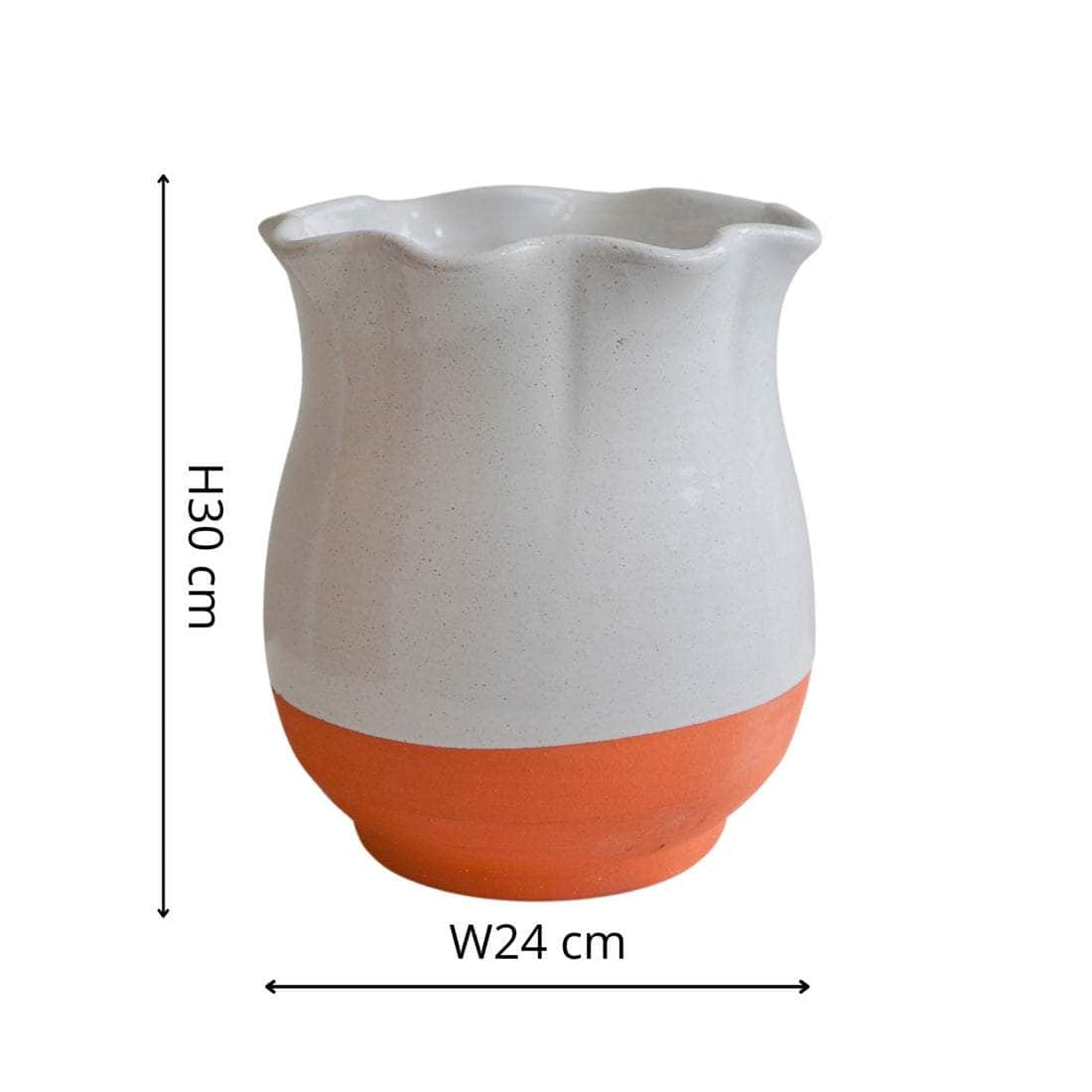 Moreton Olive Scalloped Vase