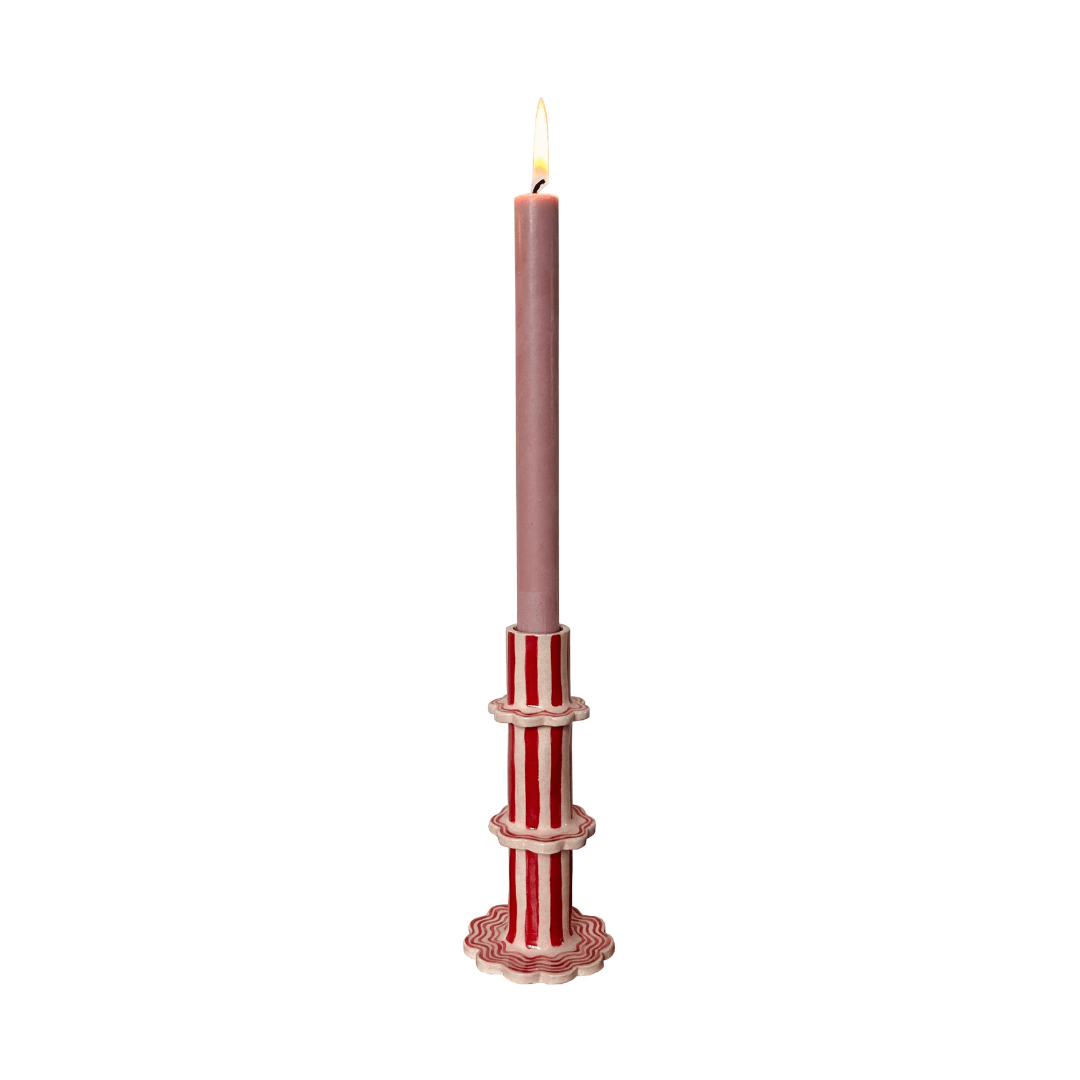 Blush Pink Red Candlestick