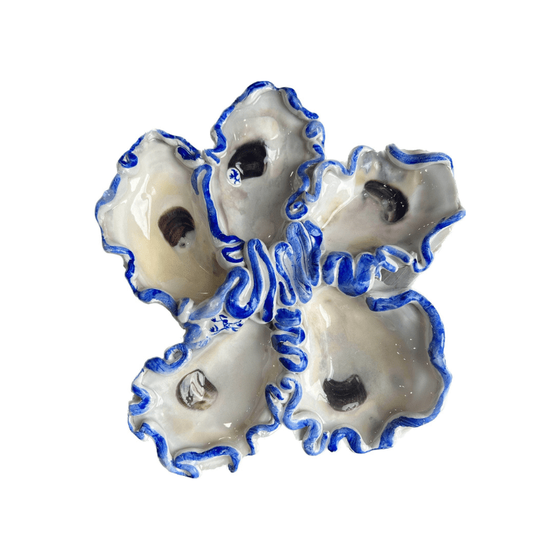 Oyster Serving Dish with Tiny Vine