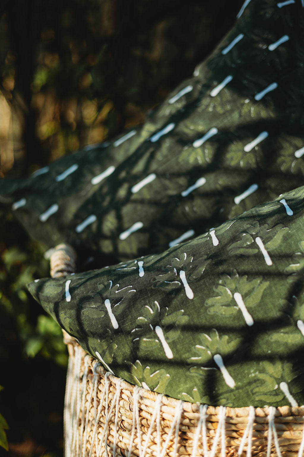 Bahaar Throw Pillow Cover - Oil Green