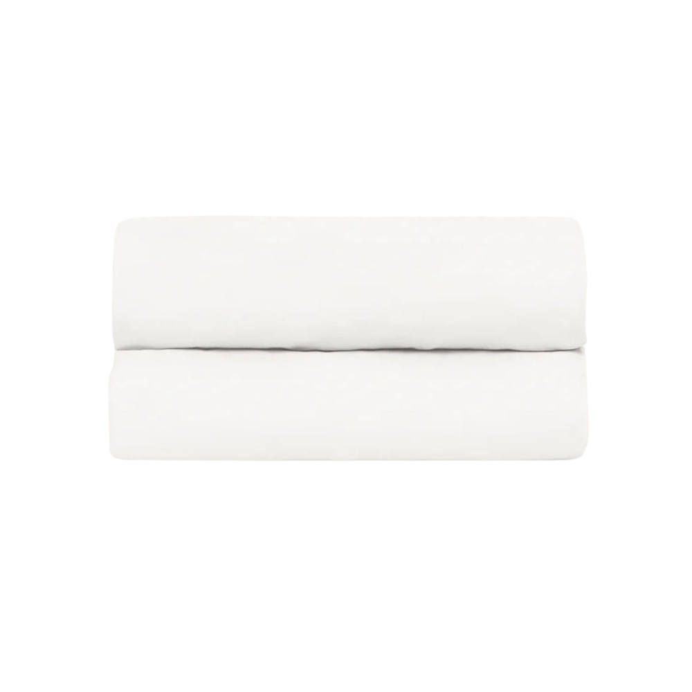The Fitted Sheet in White Cotton Percale