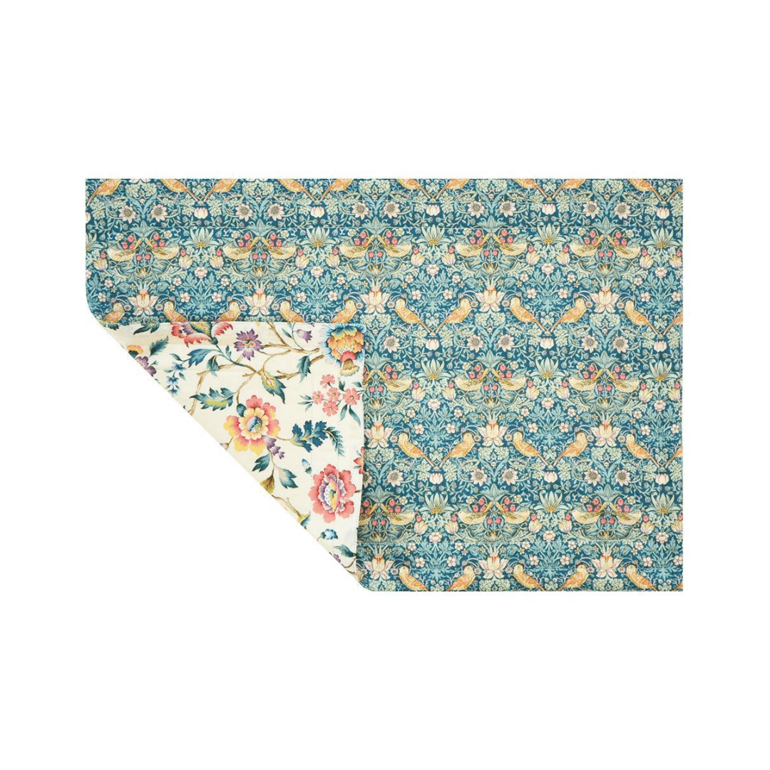Reversible Stitch Placemat Made With Liberty Fabric Strawberry Thief & Eva Belle