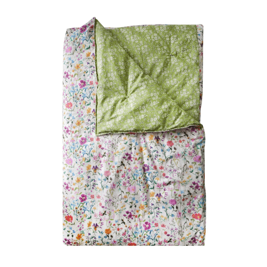 Reversible Heirloom Quilt Made With Liberty Fabric Linen Garden & Capel Pistachio