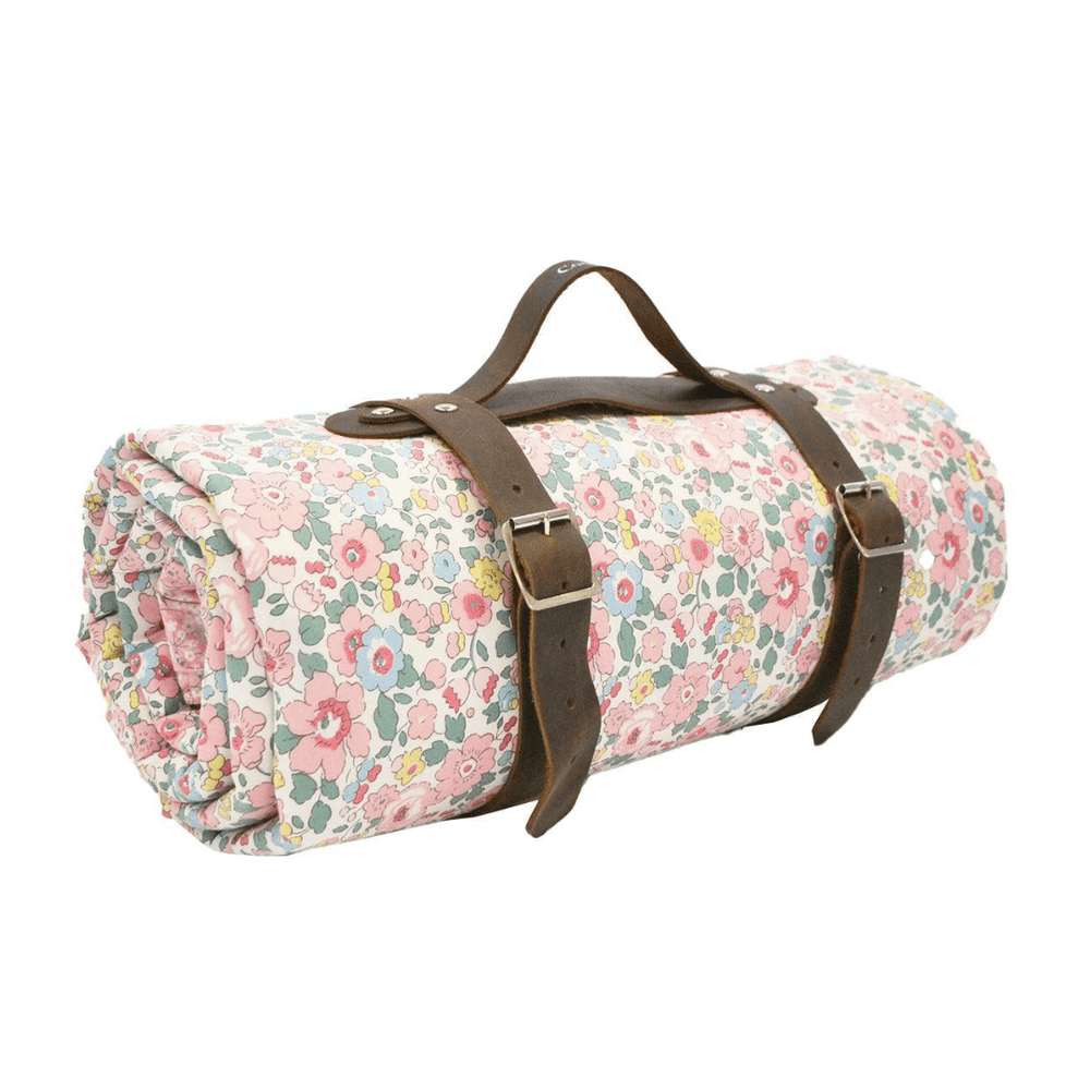 Picnic Blanket Made With Liberty Fabric Betsy Candy Floss & Mitsi Valeria Pink