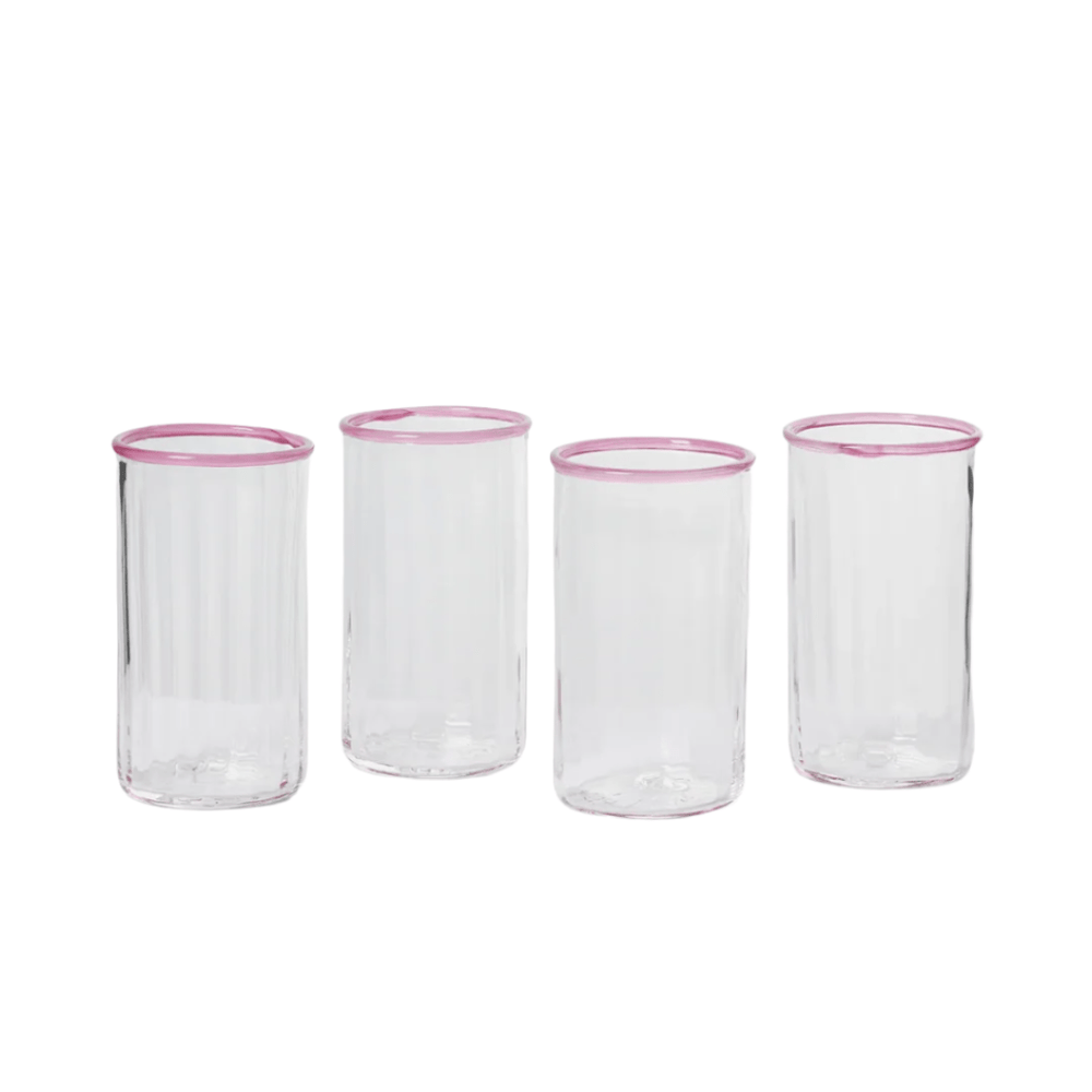 Peter Glass Large Pink - Set of Four