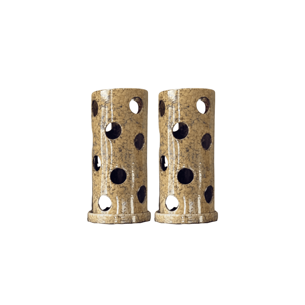 Large Pair of Ceramic Tea Light Holders
