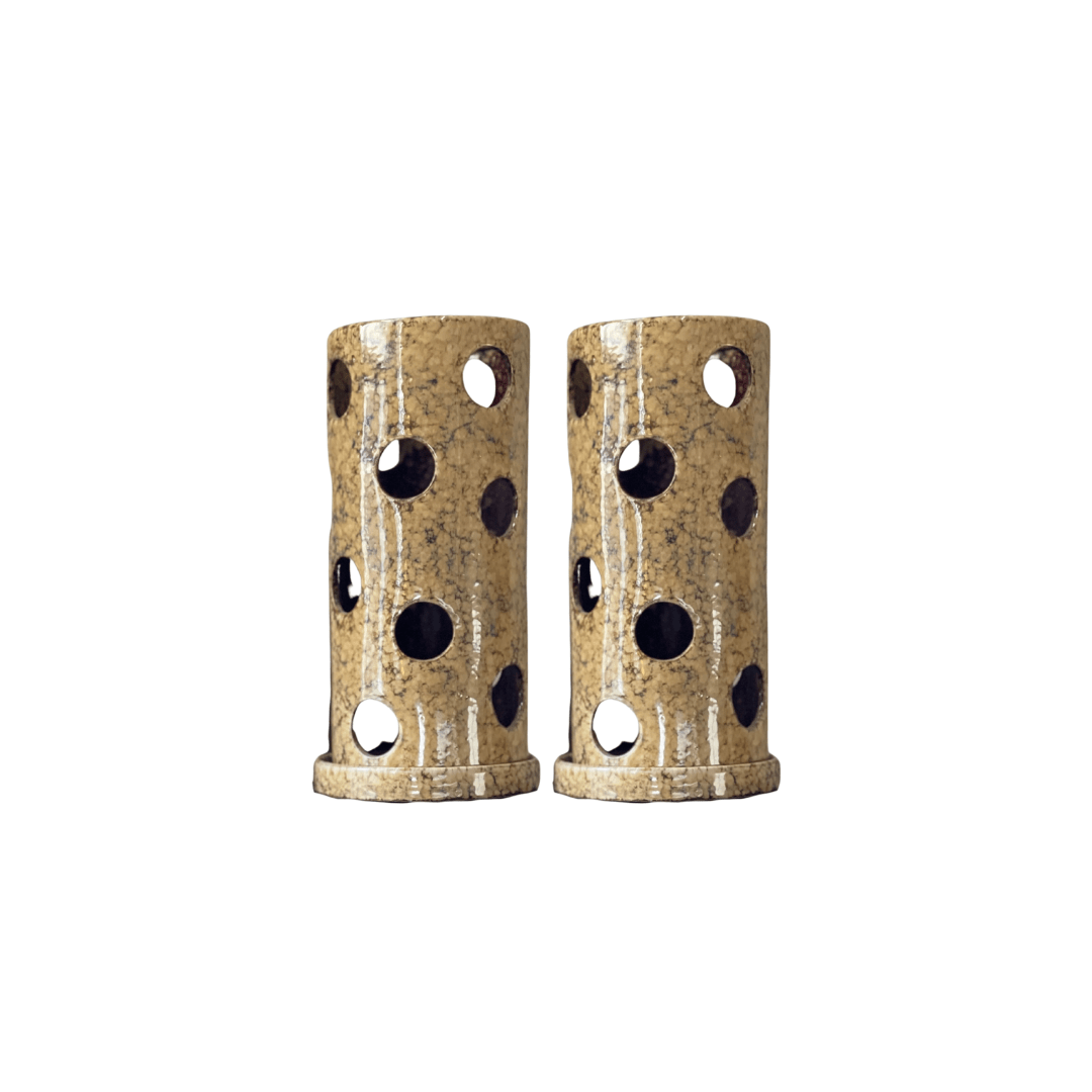 Large Pair of Ceramic Tea Light Holders