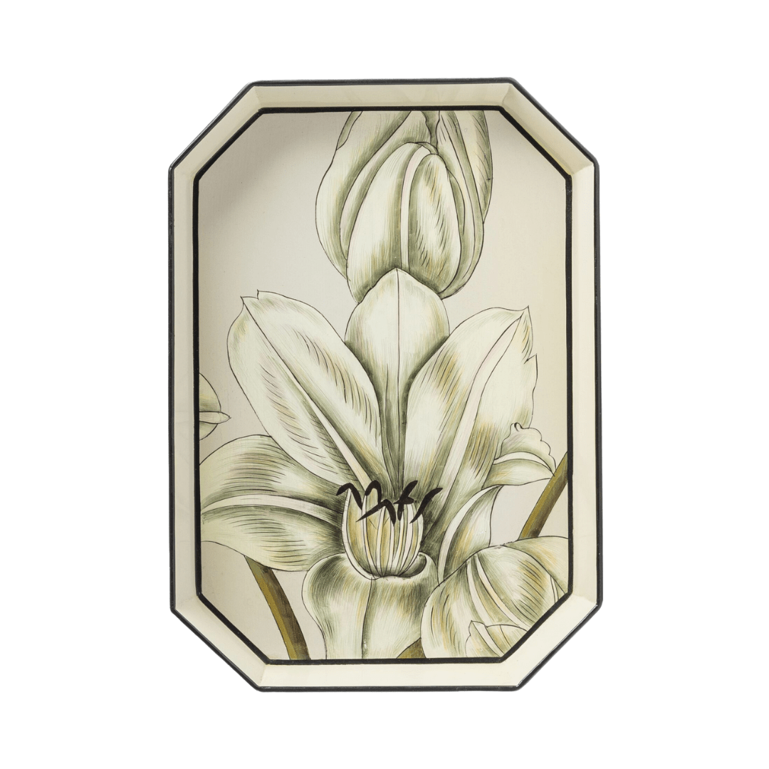 Flora Hand-Painted Iron Tray - Orchids