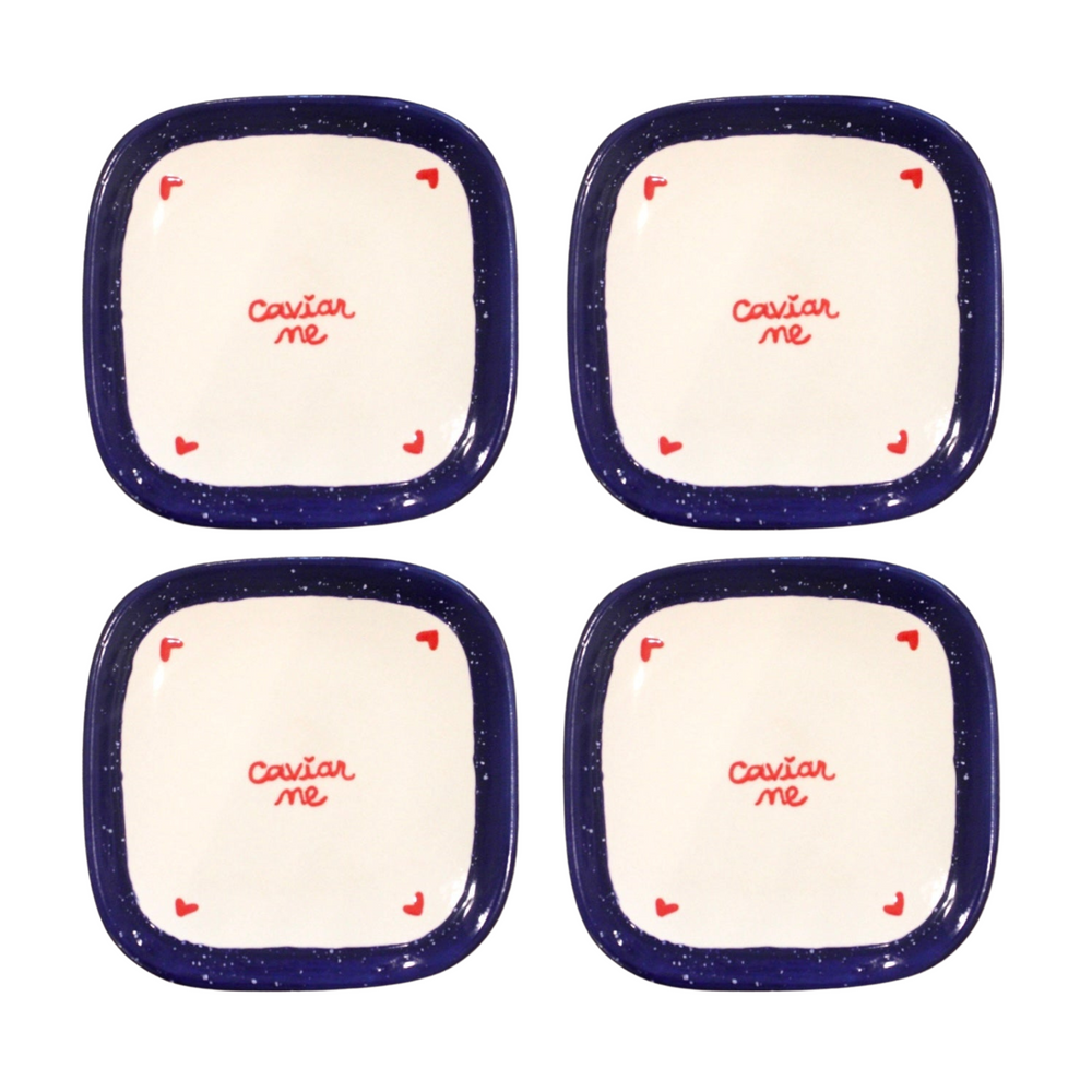 "Caviar me" Tiny Plates/Collection of Four
