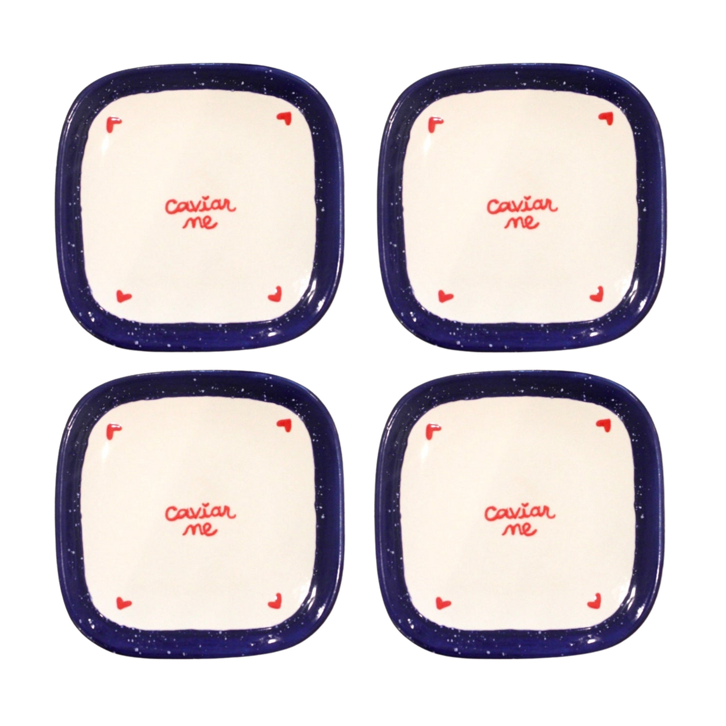 "Caviar me" Tiny Plates/Collection of Four