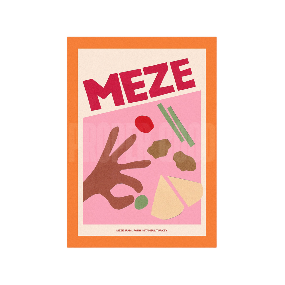 Meze Hand Collaged Print