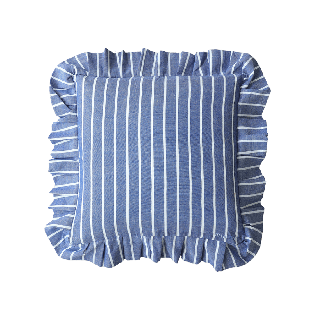 Frill Cushion Shirt Blue/White