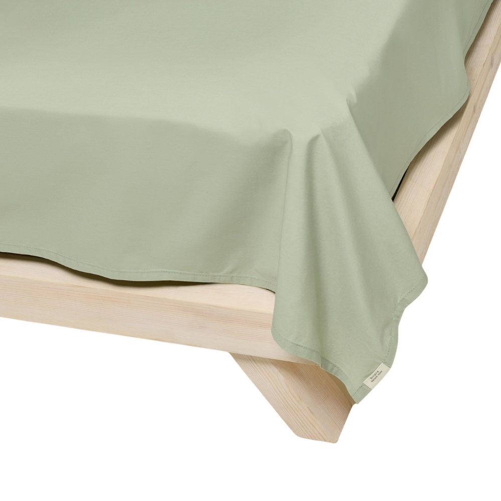 Sateen Organic Cotton Flat Sheet - Solstice Green