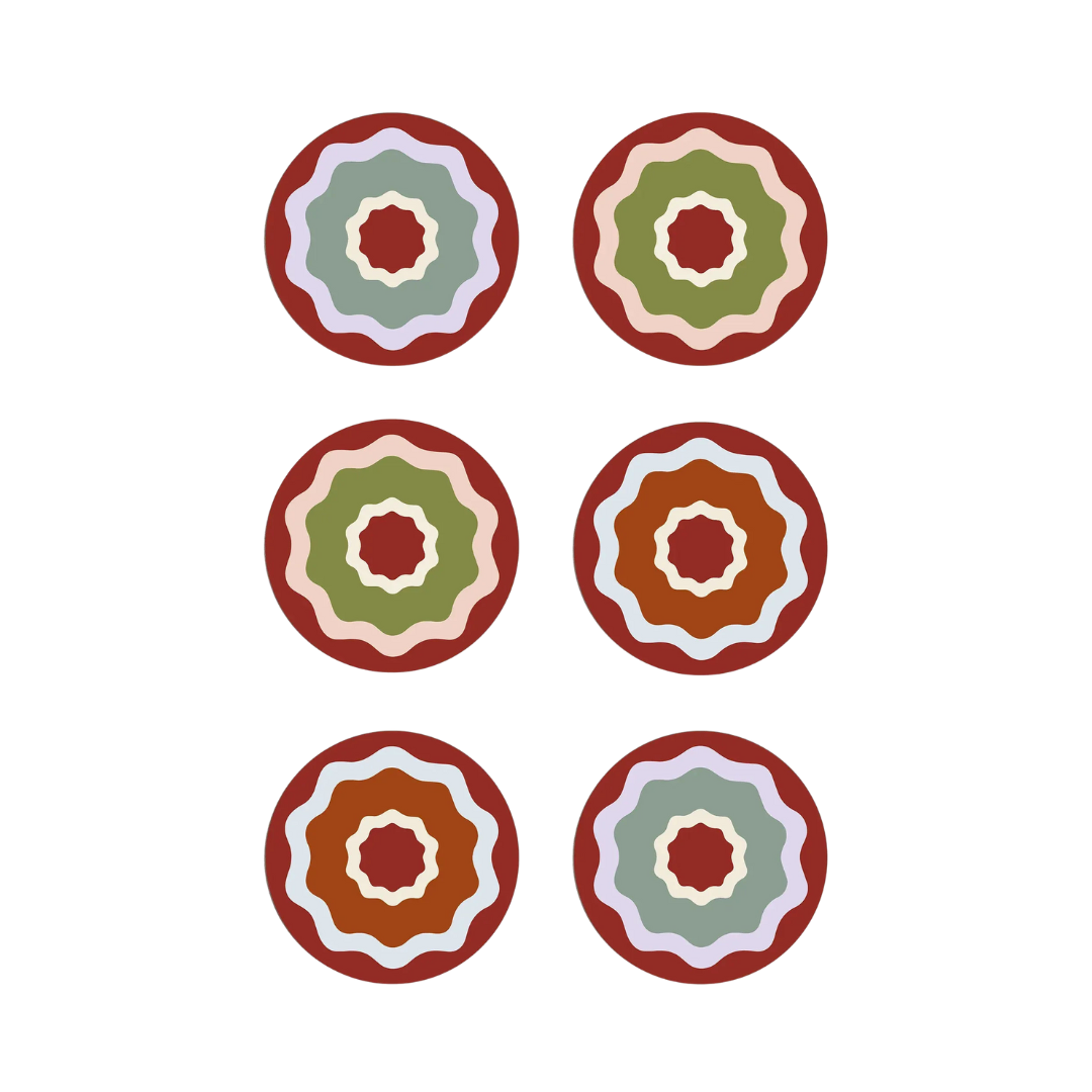 Rhubarb Ripple Coasters (Set of 6)