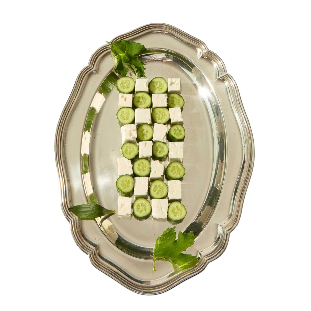 Scalloped Silver Serving Tray