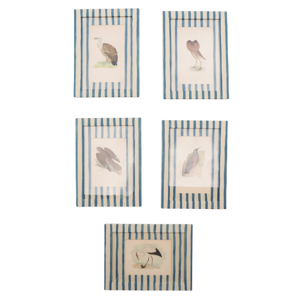 Antique Bird in Hand Painted Frame