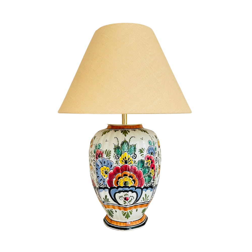 Antique Delft Polychrome Lamp