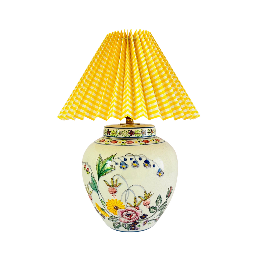 Antique Portuguese Flower Lamp