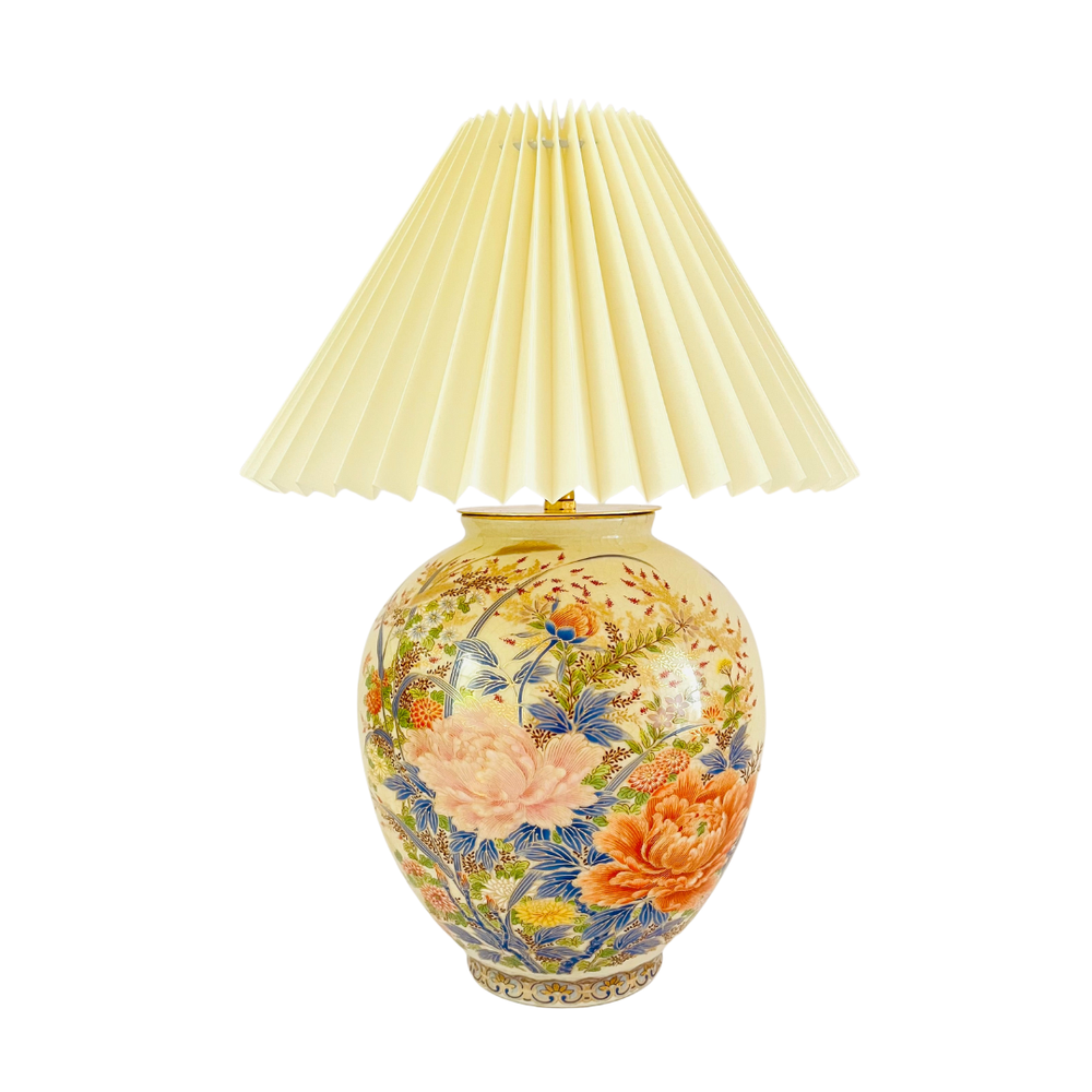 Antique Japanese Flower Lamp