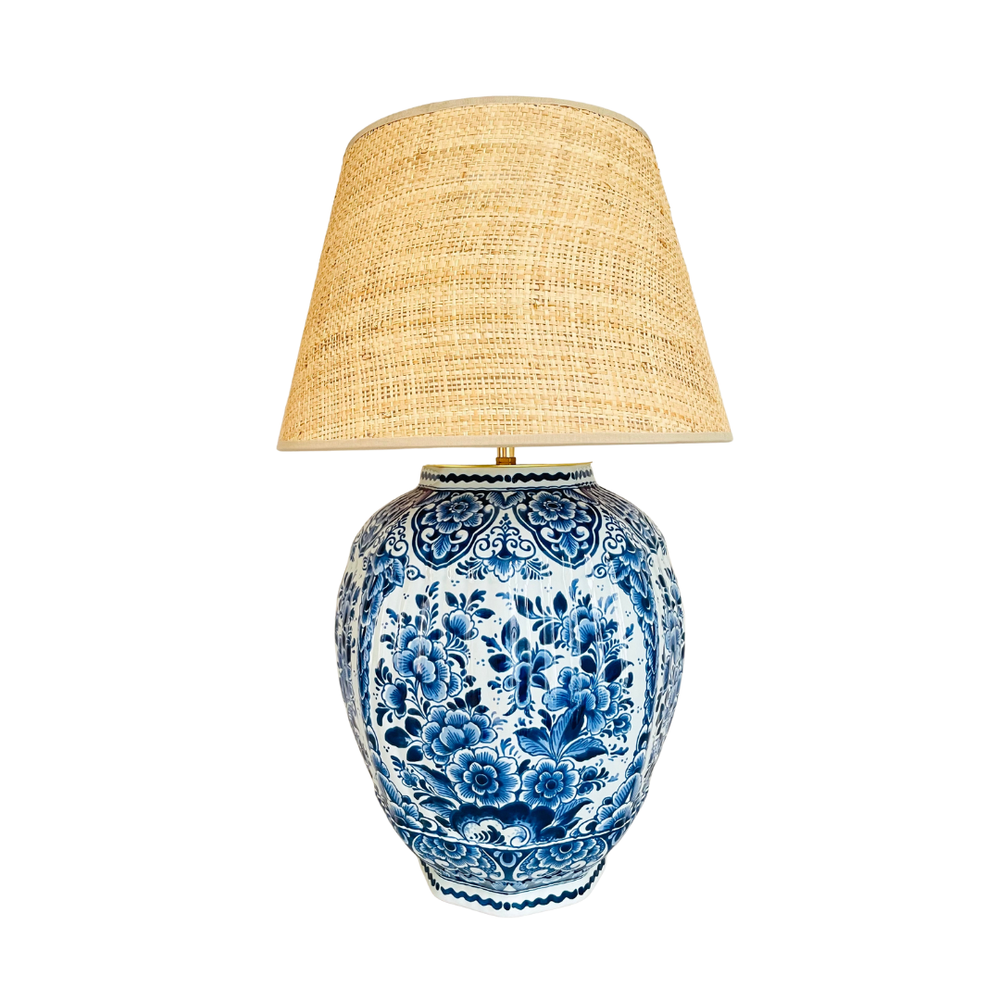 Large Antique Delft Lamp