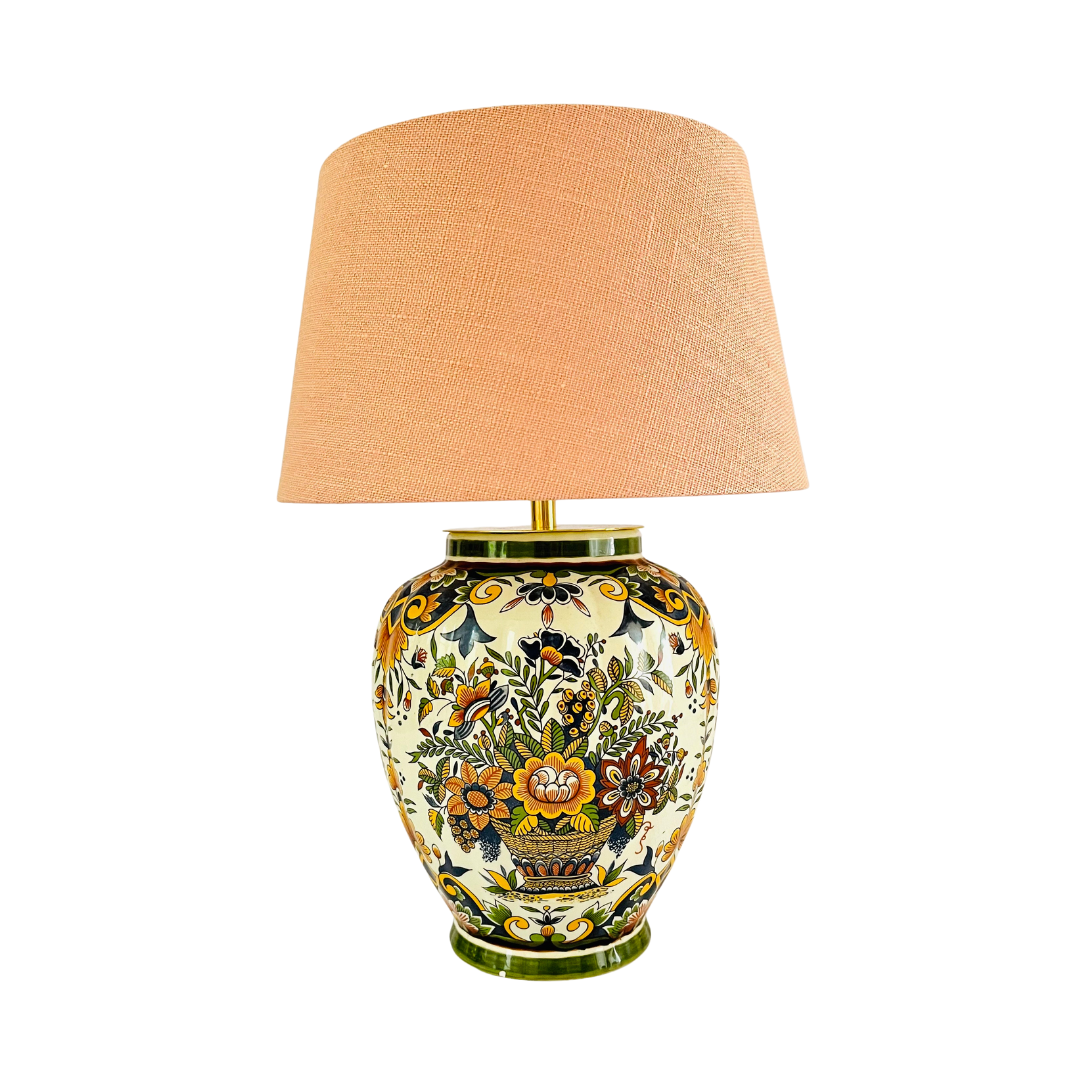 Antique Delft Polychrome Lamp