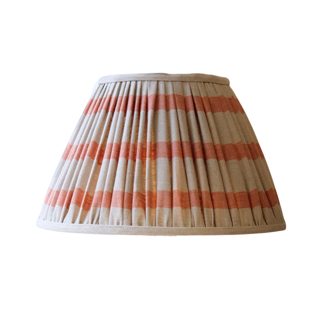 Made to Order Hand Pleated Empire Lampshade in Bold Stripe Linen