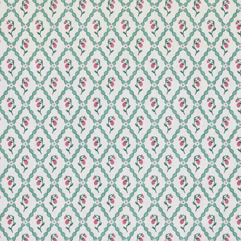 Wild Strawberry Trellis Fabric