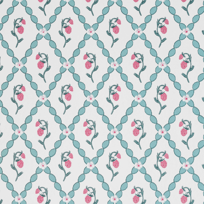 Wild Strawberry Trellis Wallpaper