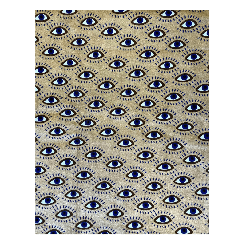 Handpainted Cotton Tablecloth Gold Eye