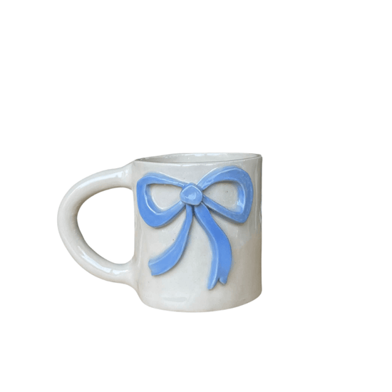 Blue Wobbly Bow Mug