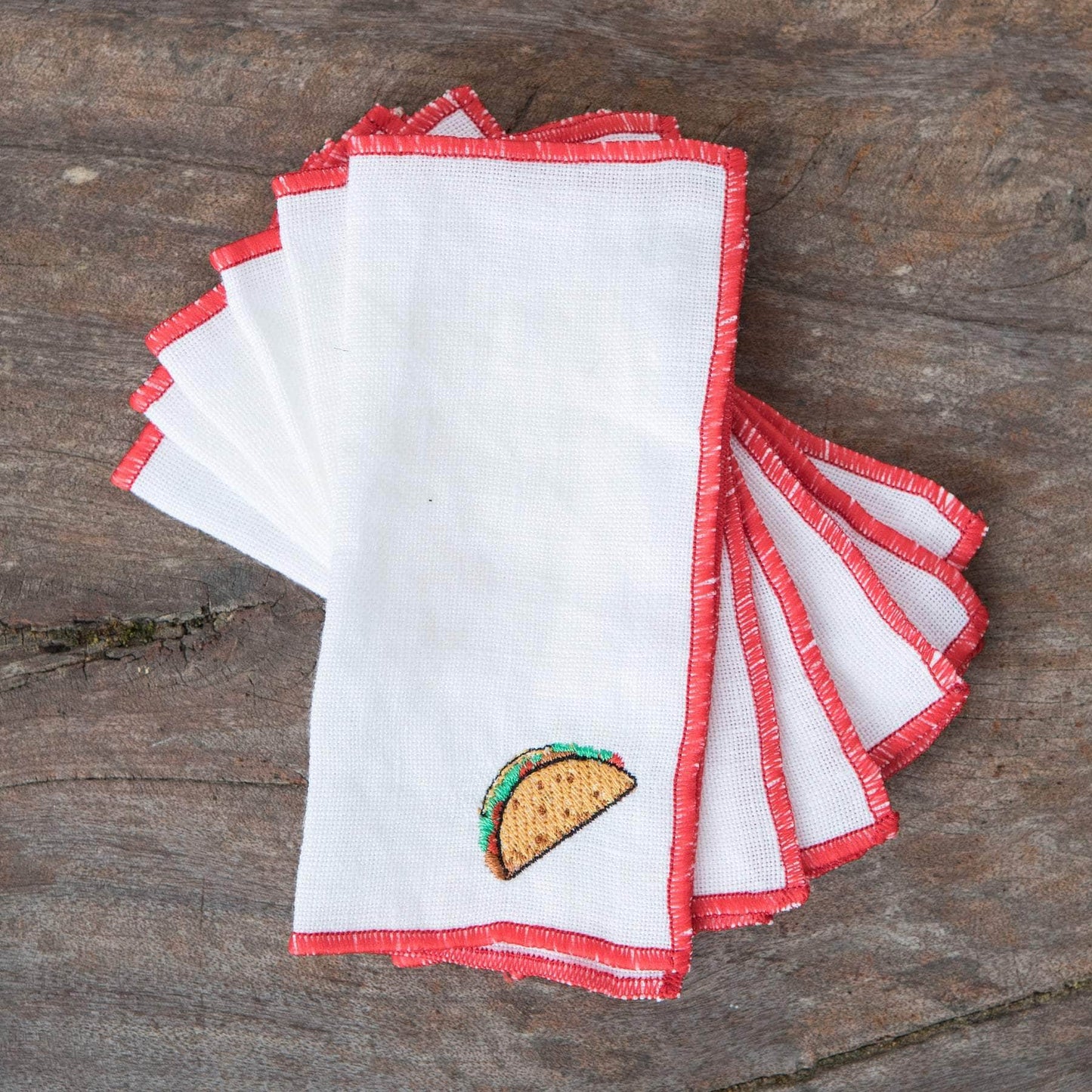 Mexico Themed Linen Cocktail Napkins | Set of 6