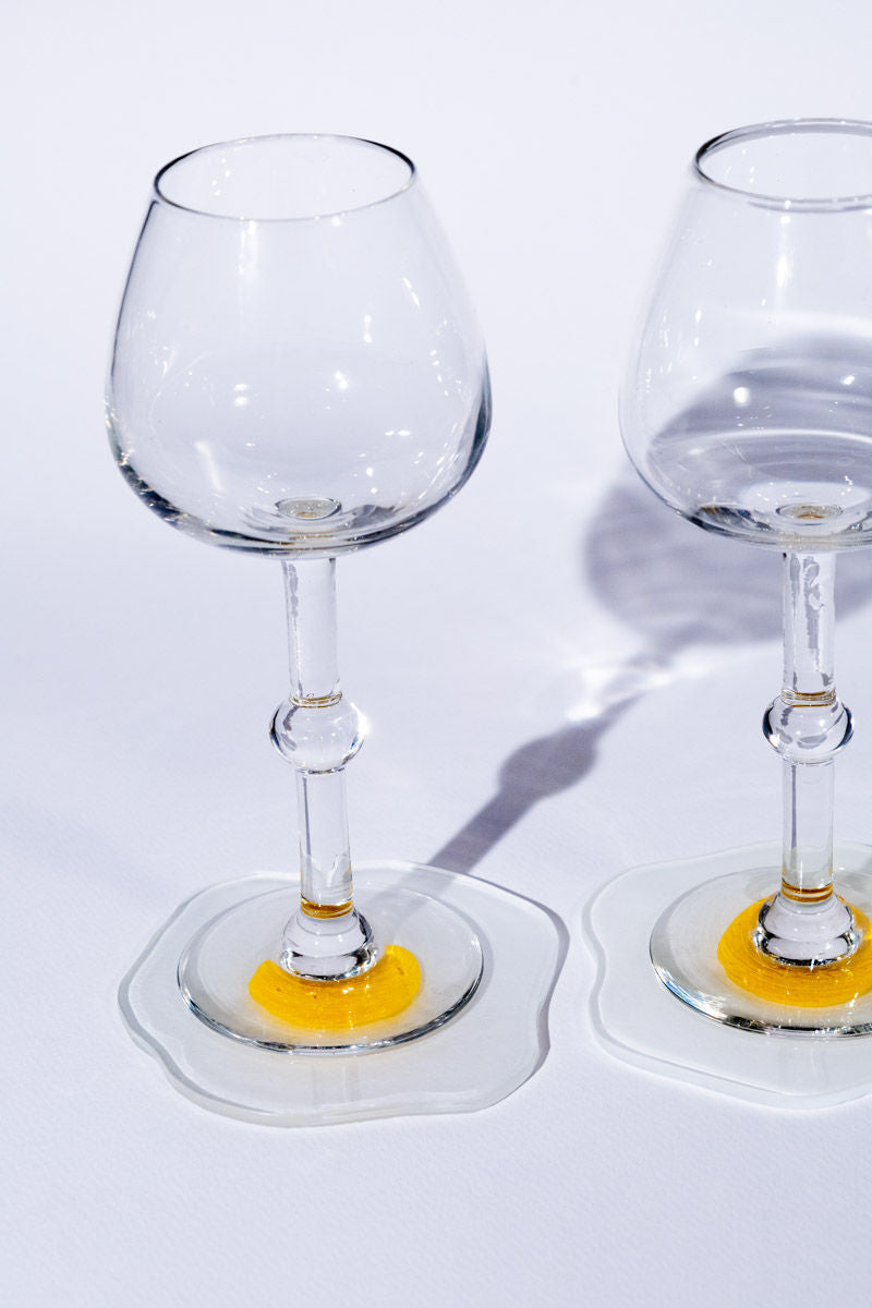 Raw Round Egg Glass Coaster