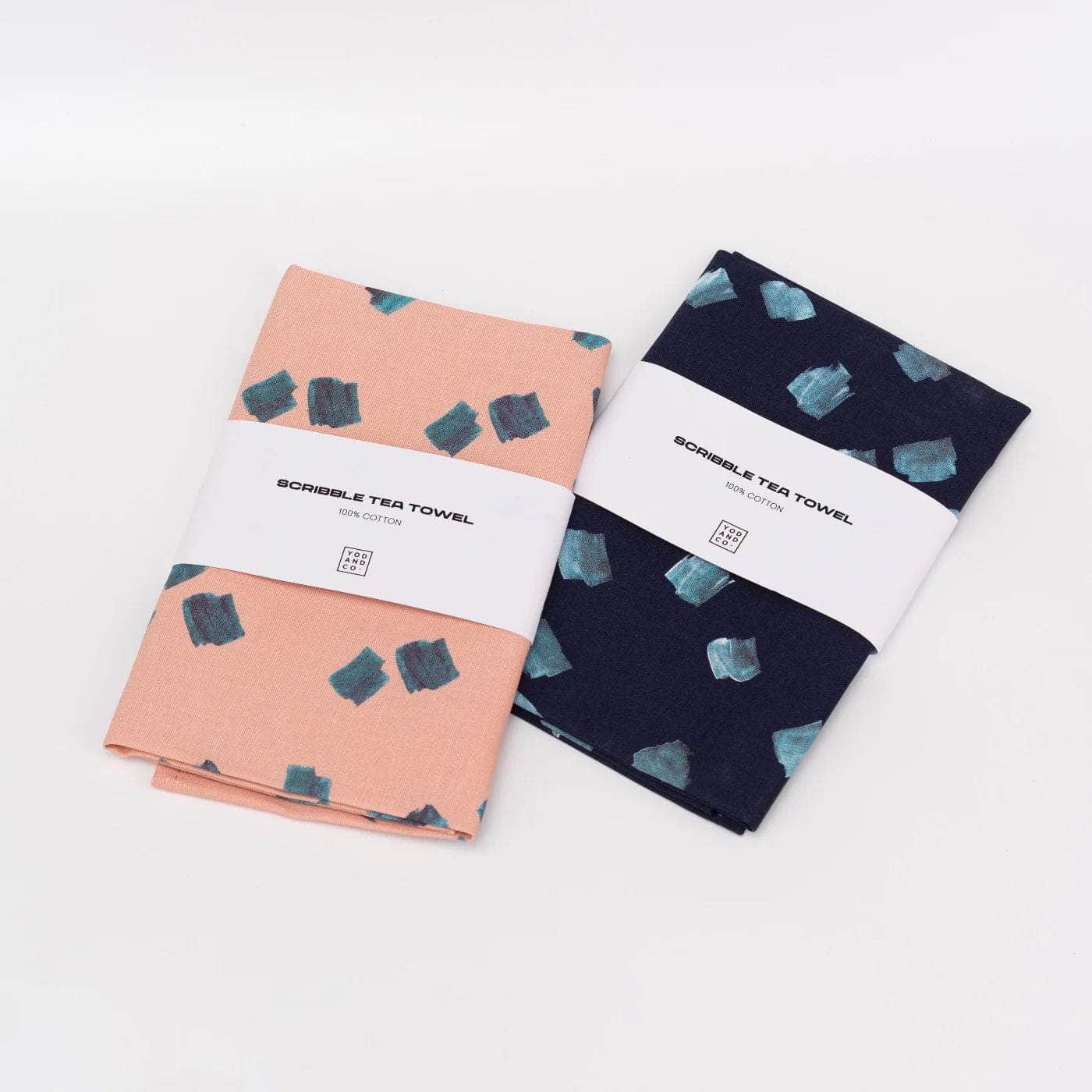 Scribble Tea Towel - Pink