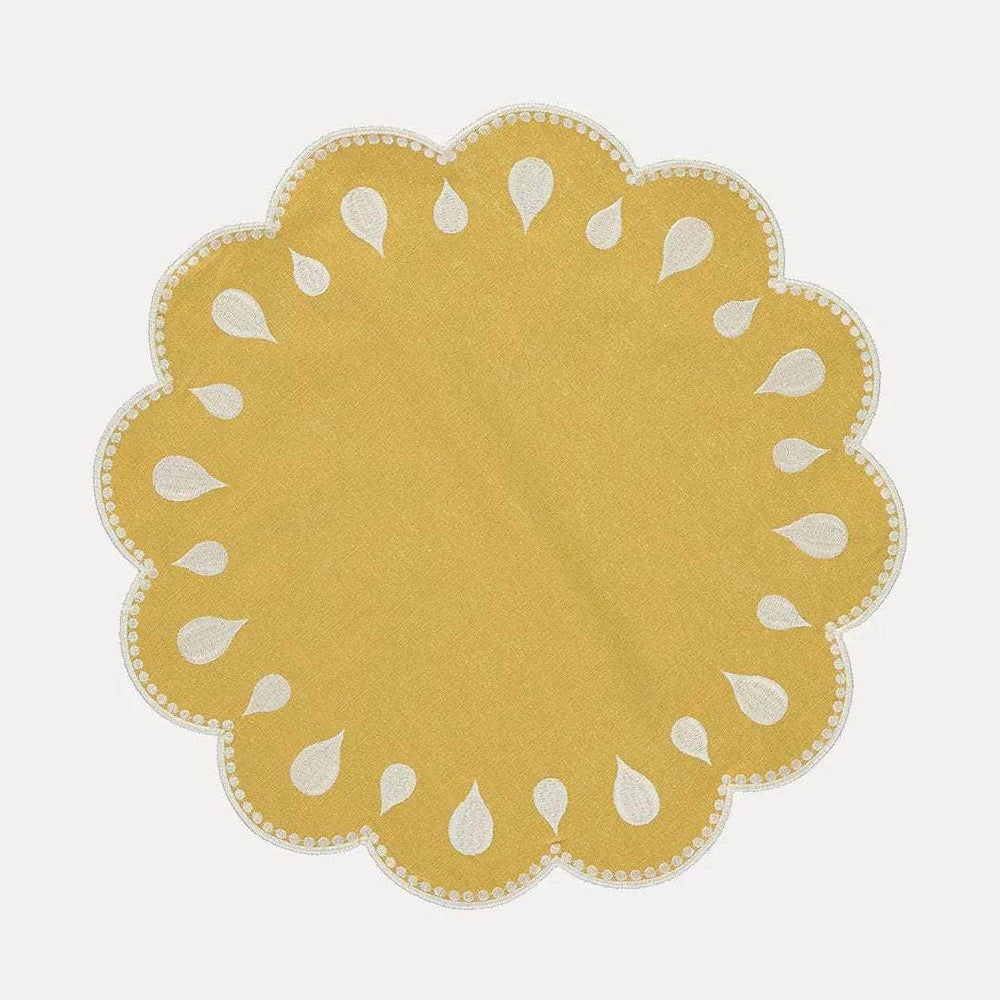 Gotas Placemat, Yellow with White