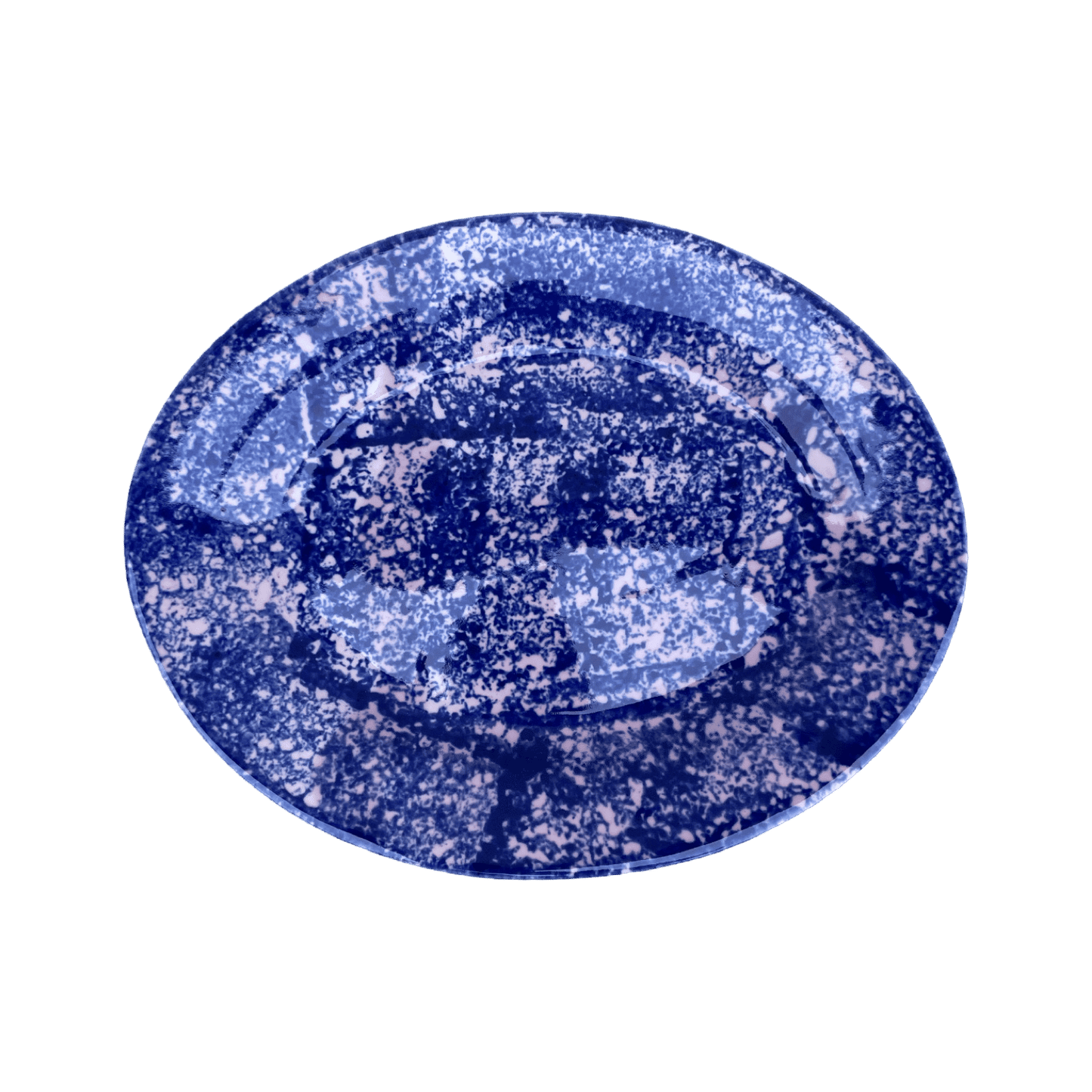 Cobalt Sponged Platter - Medium Pink