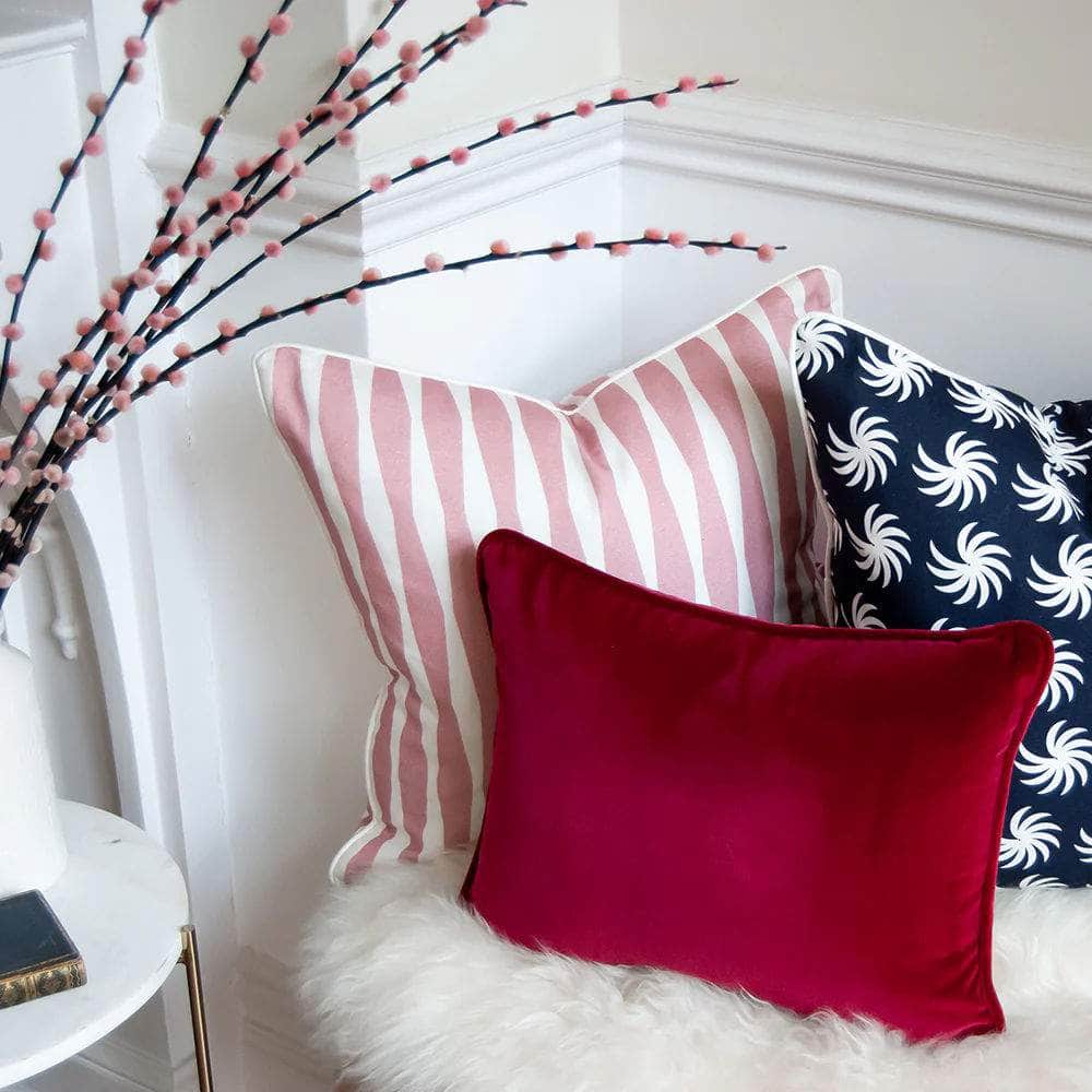 Velvet Cushion - Cranberry Rectangle