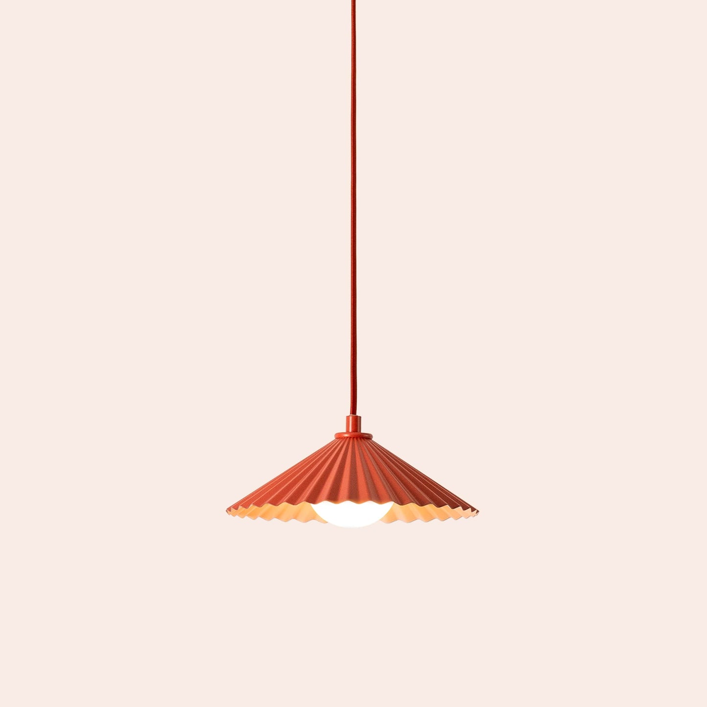 Burnt Orange Small Pleat Pendant Ceiling Light