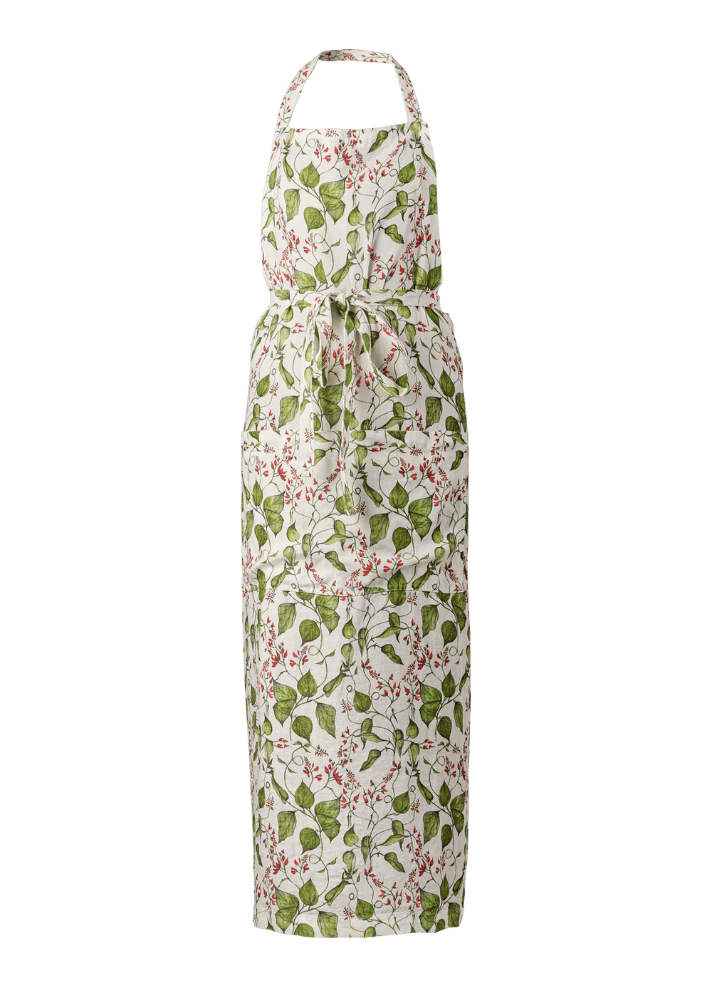 Bean Flower printed Linen Apron