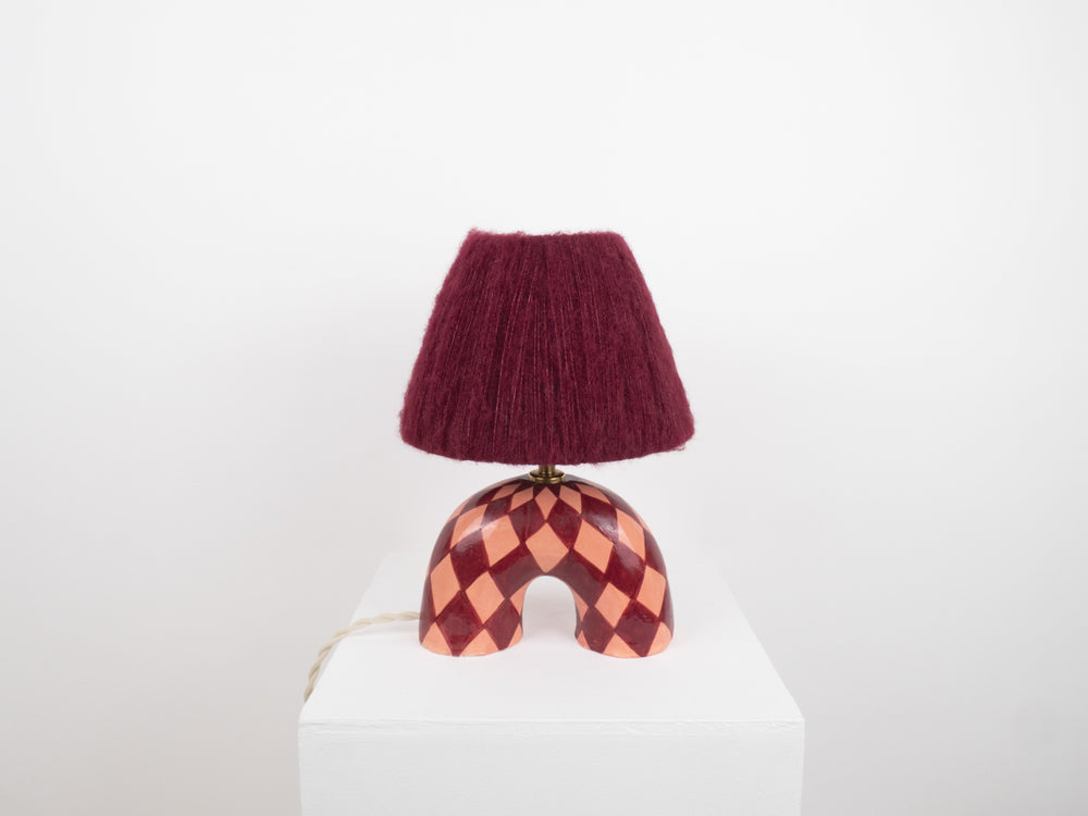 'Me' Table Lamp - Maroon Diamonds